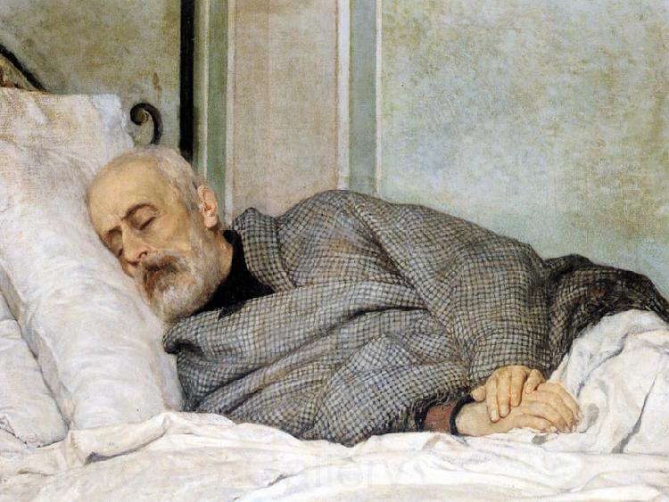 Silvestro lega Giuseppe Mazzini morente Germany oil painting art